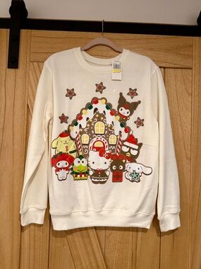 *NWT Hello Kitty Cream Holiday Gingerbread House Sweatshirt